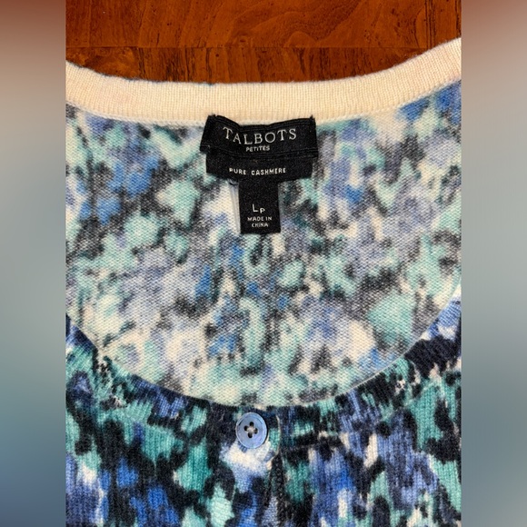 TALBOTS Cashmere Cardigan Sweater Sz LP - Picture 4 of 8